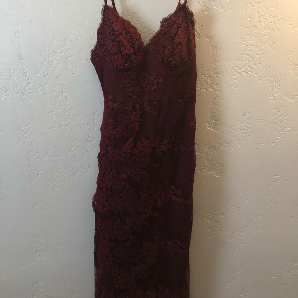 Red Lace Maxi Dress